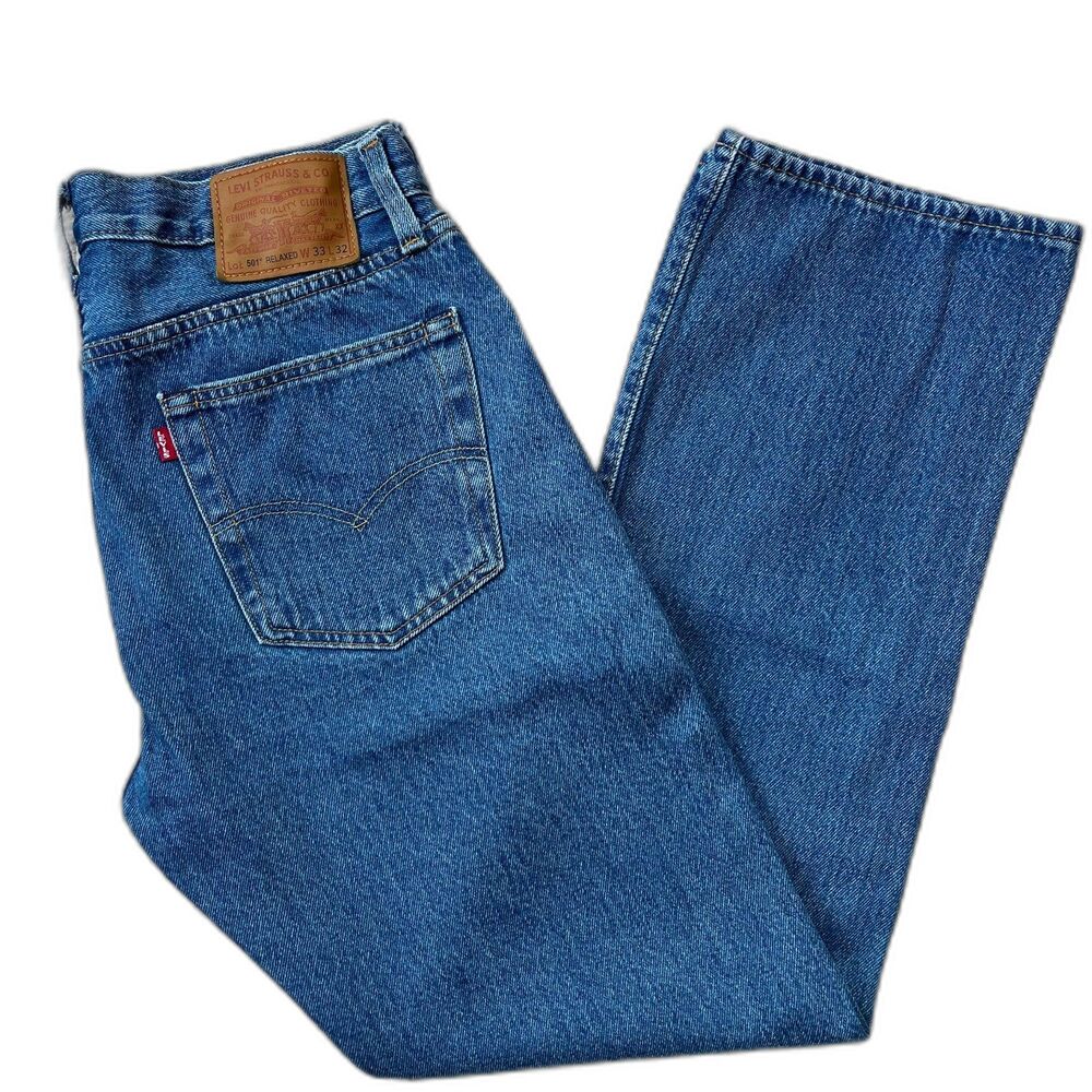 Levi's Premium 501 Relaxed Fit Button Fly No Stretch Jeans - 33 x 32
